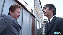 This asian babe was trying to text but her colleagues came and did her dirty