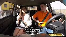 Fake Driving School Spanish Teen Car Sex Sofia Smith Is A Cute Brunette Who Loves To Fuck