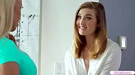 lesbian milf mistresses dominate a petite babe