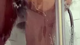 Petite arab masturbates wet pussy in shower