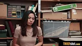 cute asian shoplifter gets rough fucked on cctv 😈