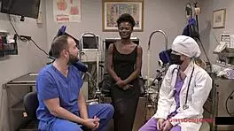 My petite brunette neighbors Rina Arem does my first gyno exam.