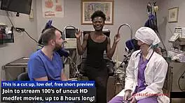 My petite brunette neighbors Rina Arem does my first gyno exam.