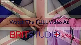 Blonde and brunette play together