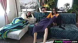 I fucked the nerdy girl with glasses beside her sleeping friend