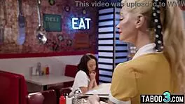 Ebony lesbian teen alexis tae eating blonde milf waitress juicy pussy