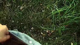 real amateur couple engages in outdoor ass fucking leading to anal creampie in the forest