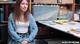 The Pervy Officer Feels Intense Pleasure Pounding Ameena Green's Tight Holes and Cumming on Her Pretty Face