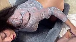 Art teacher teases big cock for handjob