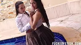 Yessica Bunny And Helen Star Dive Into Underwater School Uniform Fun