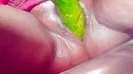 hey, check out this indian housewife getting fucked by a cucumber on the ranch! 🍆