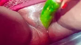 hey, check out this indian housewife getting fucked by a cucumber on the ranch! 🍆