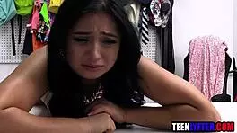 Oh No, Hot Teen Stripped And Fucked For Shoplifting!