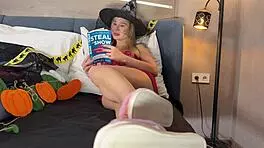 i'm this all natural big tits big ass college girl trying on halloween costumes, but it turned into porn