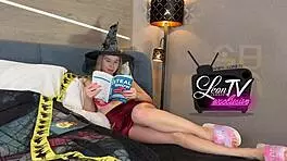 i'm this all natural big tits big ass college girl trying on halloween costumes, but it turned into porn