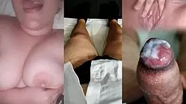 ex girlfriend teases with sheer red see through tits until i cum hard