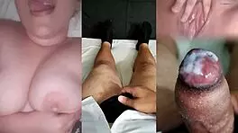 ex girlfriend teases with sheer red see through tits until i cum hard