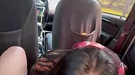 stranger interrupts workout for epic car blowjob turning into public creampie