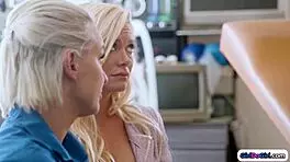 oh god gynecologist licks stepmom's pussy then teen's too hard!!