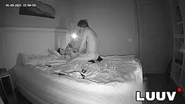 young couple flashes intimate sex for cash in bedroom