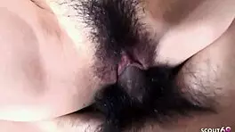 Japanese petite teen with big nipples explodes in first uncensored facial cumshot
