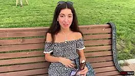 Hey watch this skinny brunette get roughed up in public pickup gangbang with double penetration and triple cumshots