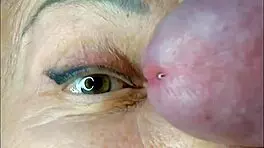 insane close-up milf eye cumshot orgasm facial explosion