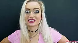 stunning blonde kelsey starlette RIDES DILDO then gets PUSSY POUNDED hard