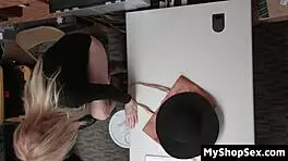 shoplifting granny and thief bent over fucked hard in store