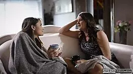 Steamy lesbian lick session between milf and young babe