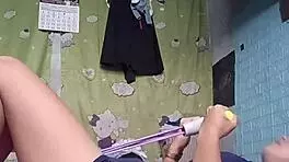 petite asian babe's sexy workout in tight shorts