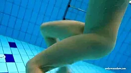 kristy big boob babe splashing in pool underwater