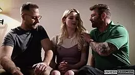 pervy neighbors dominate teen with double vaginal face fuck frenzy