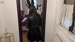 innocent tanned petite babe bends over for creampie doggystyle