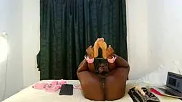 a hot ebony slave slut begs for brutal bdsm punishment and dildo pounding