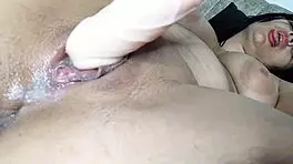 Dirty Latina Brunette Destroys Tight Pussy on Monster Cock Juicy Squirt