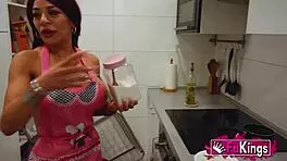 Colombian MILF Vanessa rides Lalo's monster cock hard