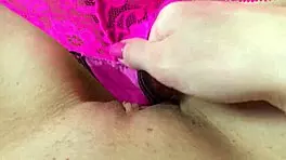Teen rubs wet panties over creamy pussy until squirting orgasm hits