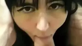 hot latina teen slurps massive cock begging for cum