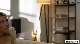 derek kage bends over as ts aubrey kate fucks his ass bareback