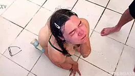 Two Whores Gulp Piss Deepthroat Asses Mercilessly!