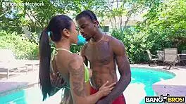 Hey neighbor, wanna see Ameena ride that big cock as reward?