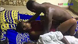 horny ebony milf and amateur get hardcore threesome fucked by monster bbc on bed creampie finish