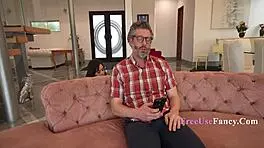 Free use teen slut takes cock anytime from clothed daddy friend