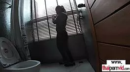 petite inked thai teen tests hotel bed with big cock pov pounding