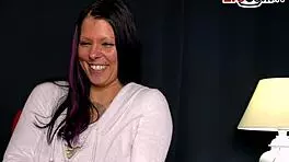 Shy German Brunette Teen Orgasms Hard on POV Dildo Casting Toys