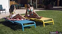 Oops, not your stepmom but her hot friend joins the fun