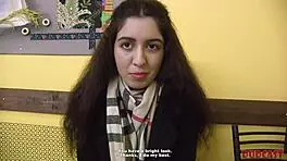 Skinny brunette cutie Katty West drilled by porn agent in casting interview