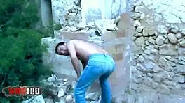 skinny french blonde hunts cock in nature pov