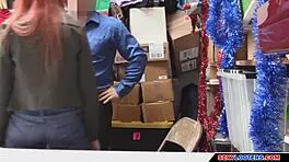 redhead young babe caught shoplifting fucked by old burglar